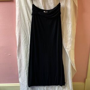 Classic Full Length Black Maxi Skirt with Side Slit